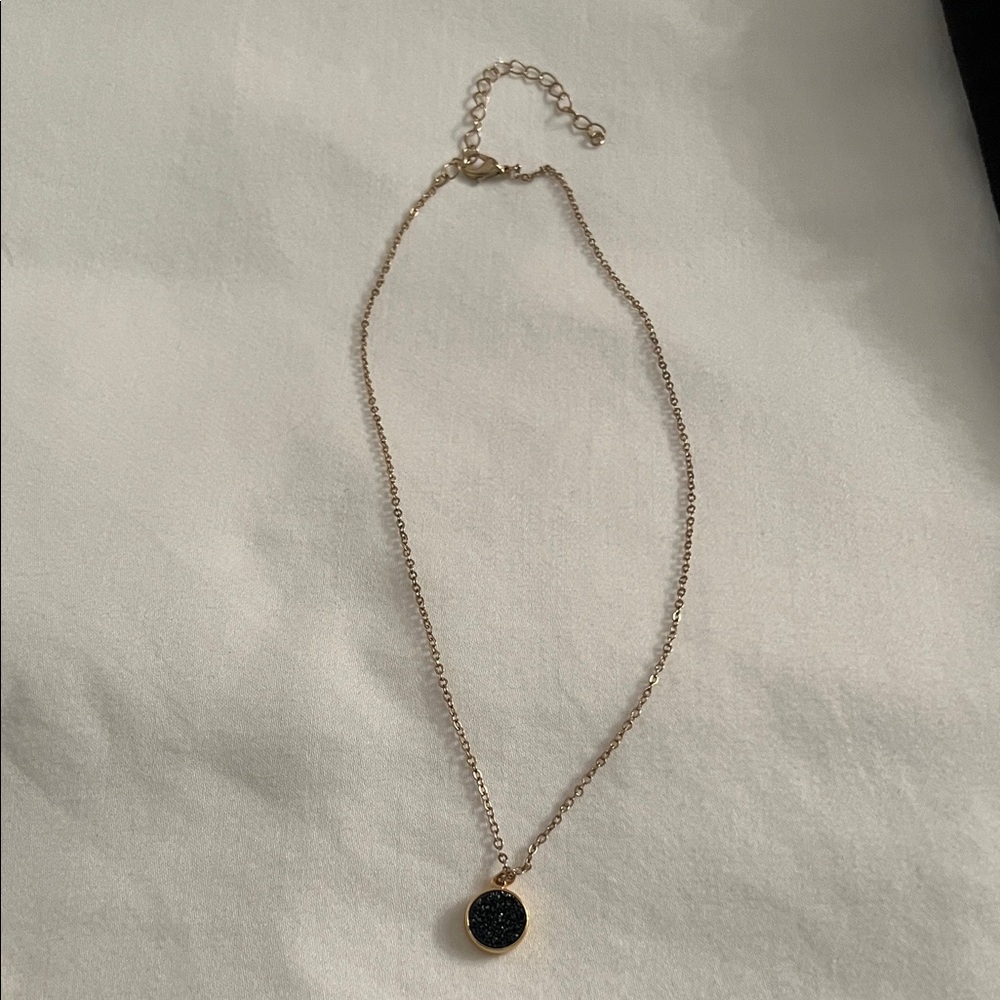 Elegant Gold and dark navyPendant Necklace